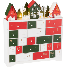 Ξύλινο Advent Calendar Χριστουγεννιάτικο Χωριό με 24 Wax Melts